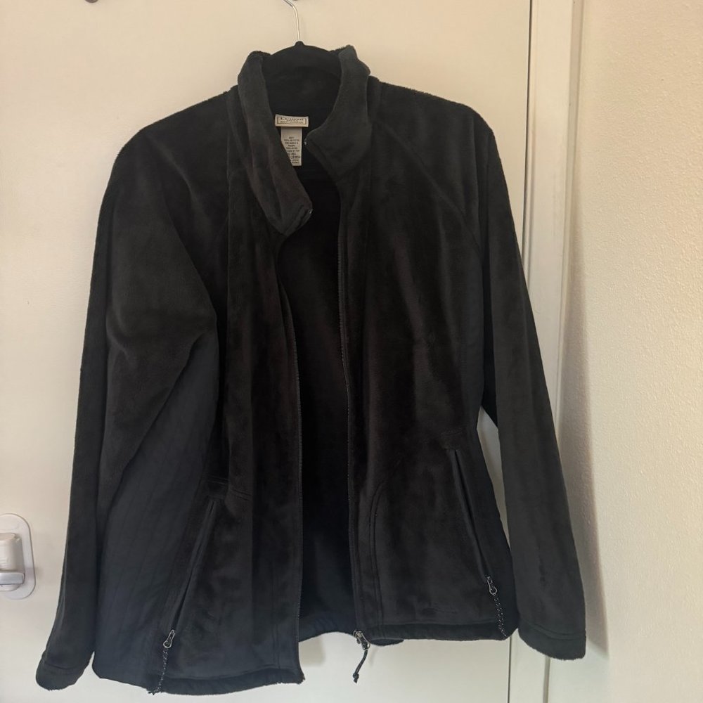 L.L. BEAN BLACK FLEECE JACKET - XL - New
